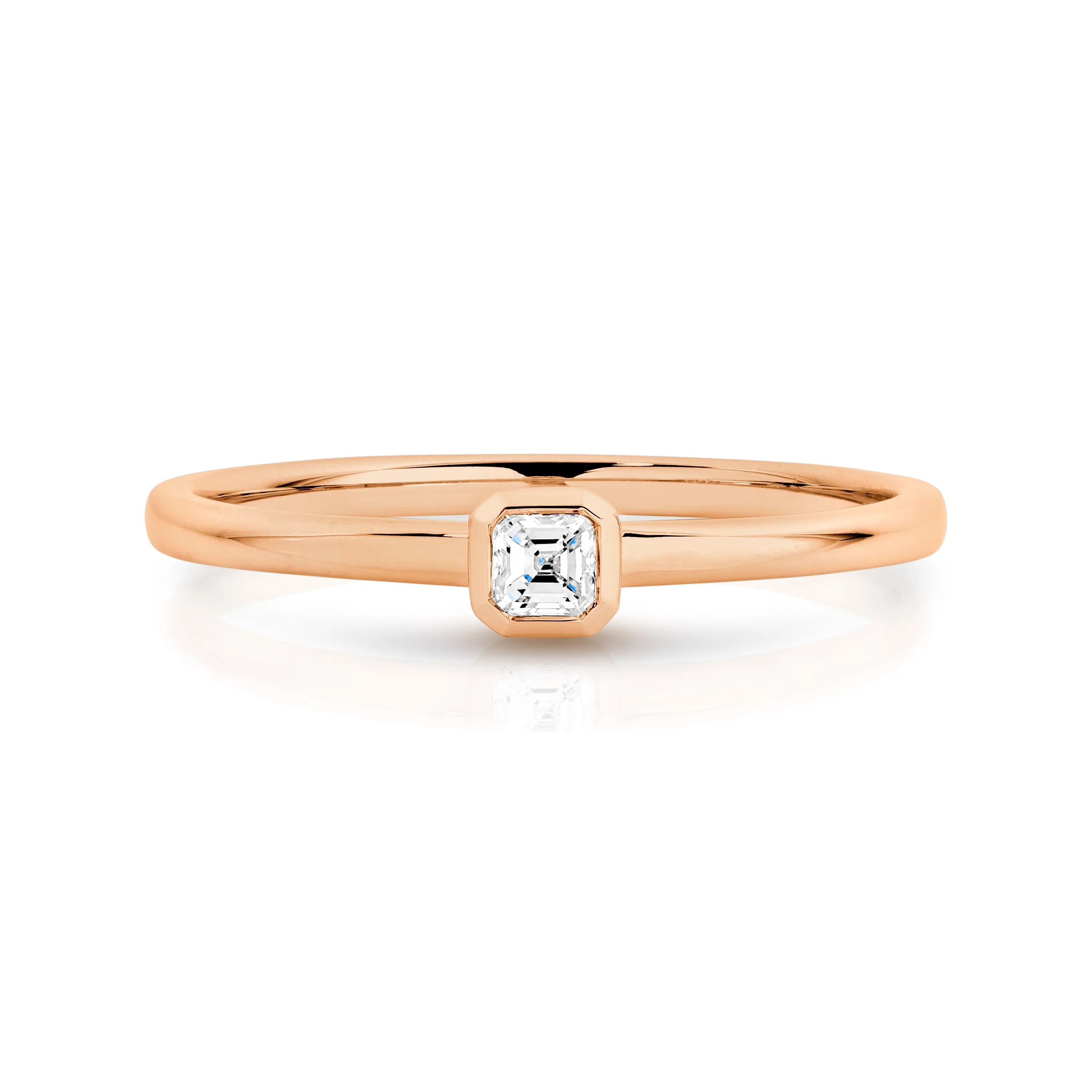Duffs Asscher Cut Lab Grown Diamond Stackable Ring 0.11ct