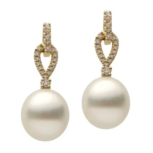 Earrings 14KY/1.8G 38RD-0.27CT S.Sea 10-11mm