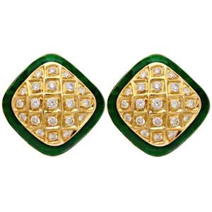 Earrings-Diamond (Enamel)