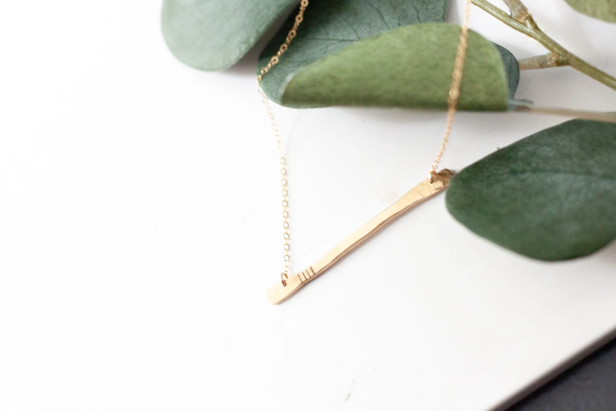Eberly Hammered Stick Necklace