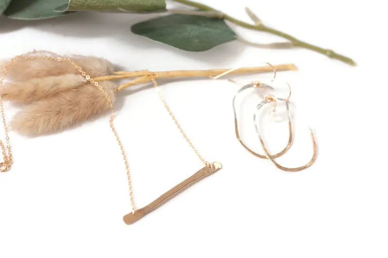 Eberly Hammered Stick Necklace
