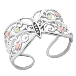 Elegant Butterfly Cuff - Sterling Silver Black Hills Gold Bracelet