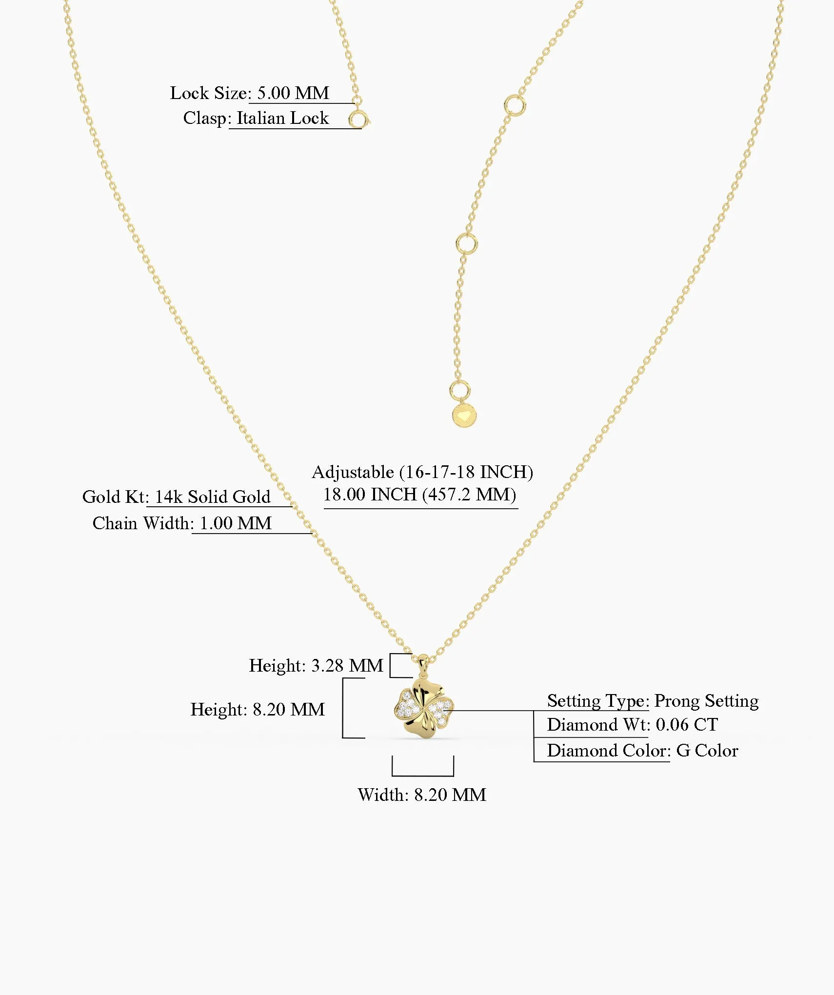 Elegant Clover Necklace in Gold & Diamonds