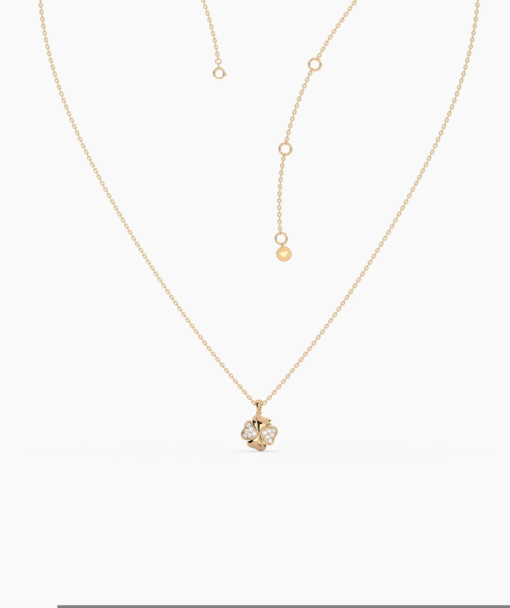 Elegant Clover Necklace in Gold & Diamonds