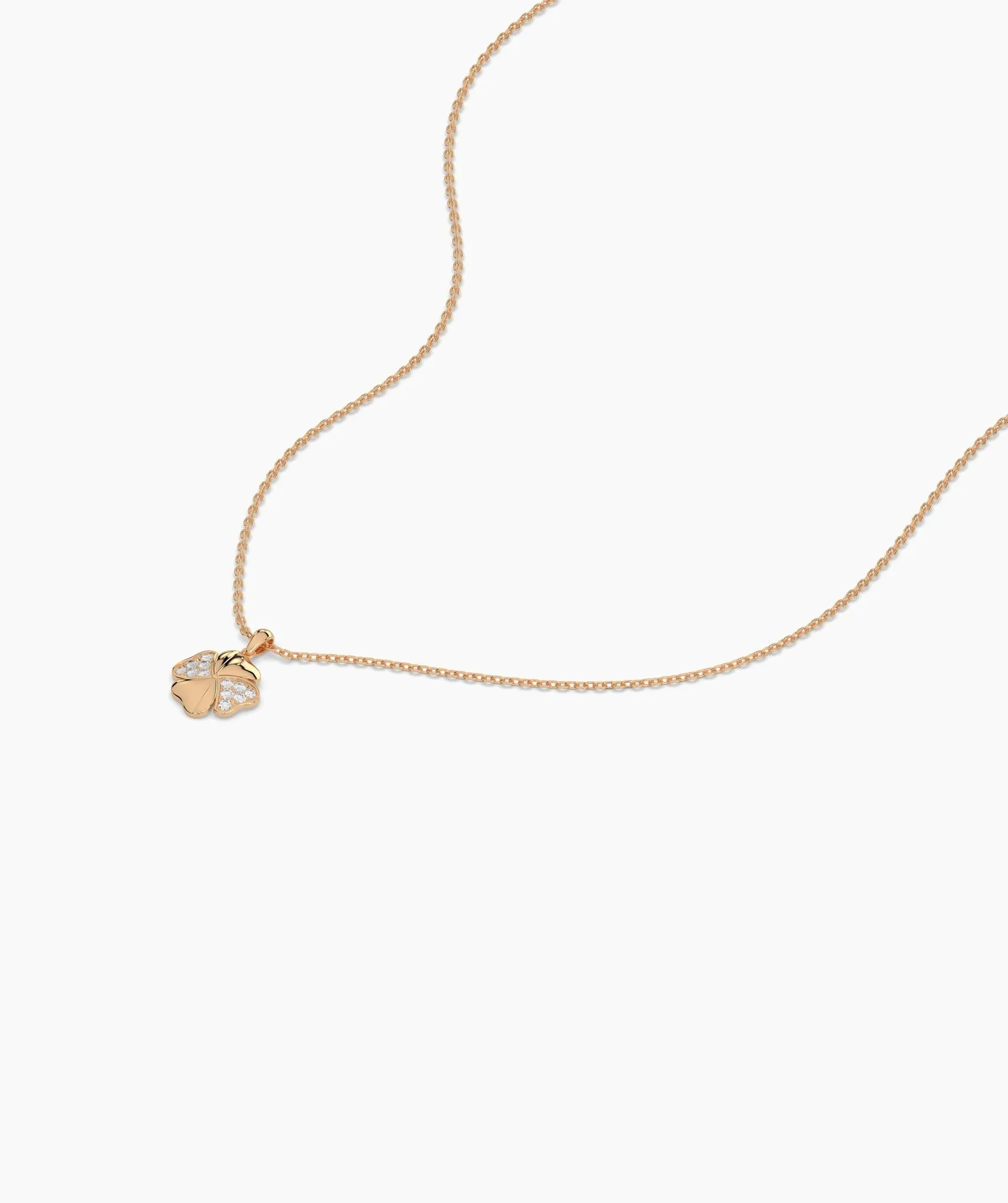 Elegant Clover Necklace in Gold & Diamonds
