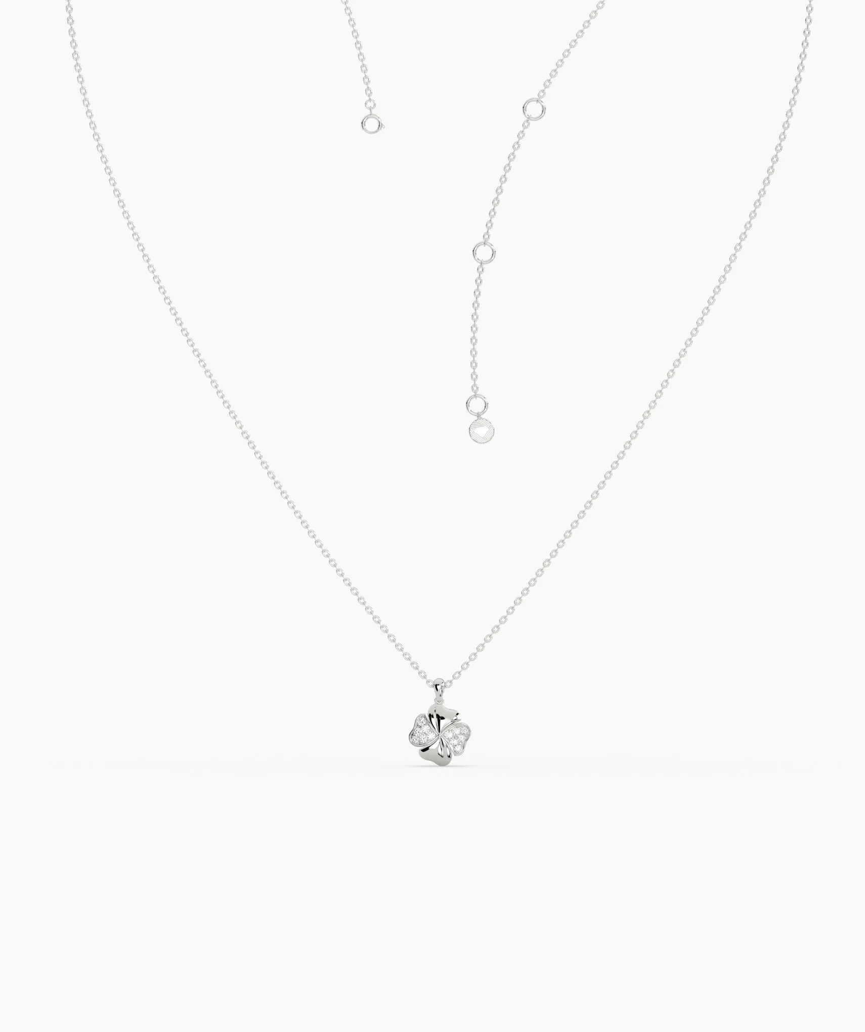 Elegant Clover Necklace in Gold & Diamonds