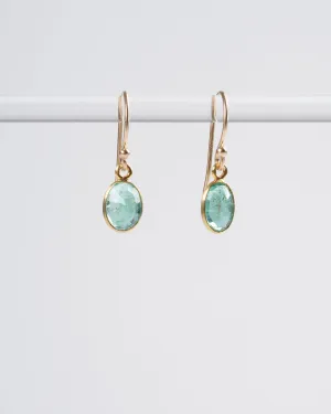 emerald 18k yg xs earrings - green