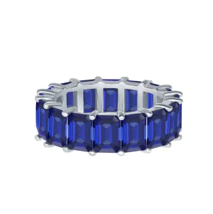 Emerald-Cut Blue Sapphire Eternity Band