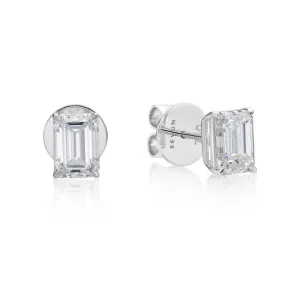 Emerald Cut Diamond Earrings