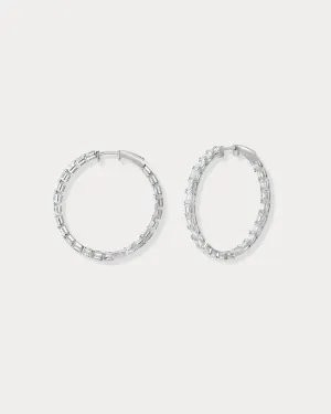 Emerald Cut Diamond Hoops