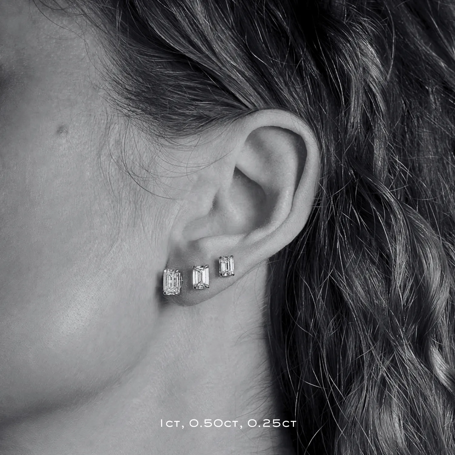 Emerald Diamond Stud Earrings