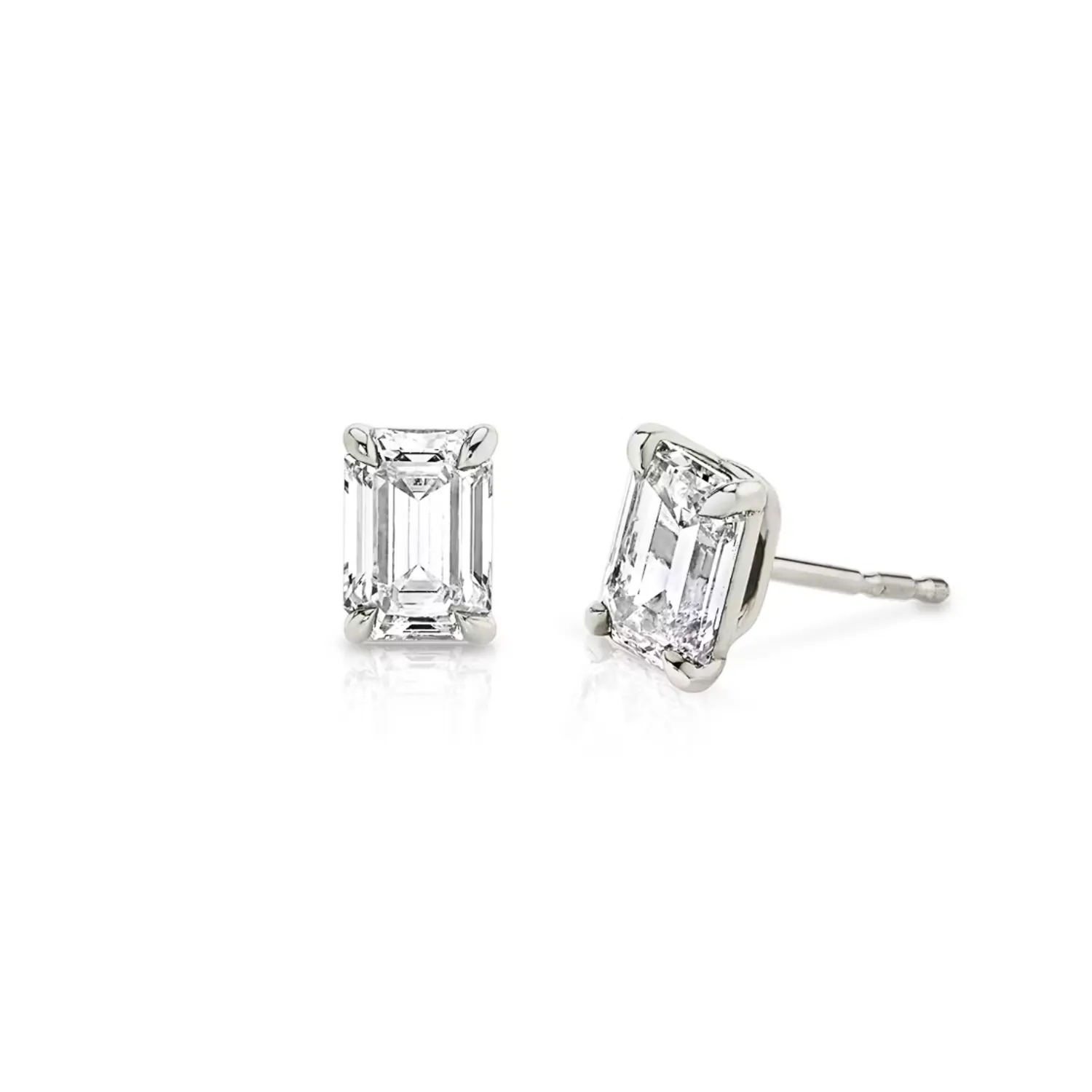 Emerald Diamond Stud Earrings