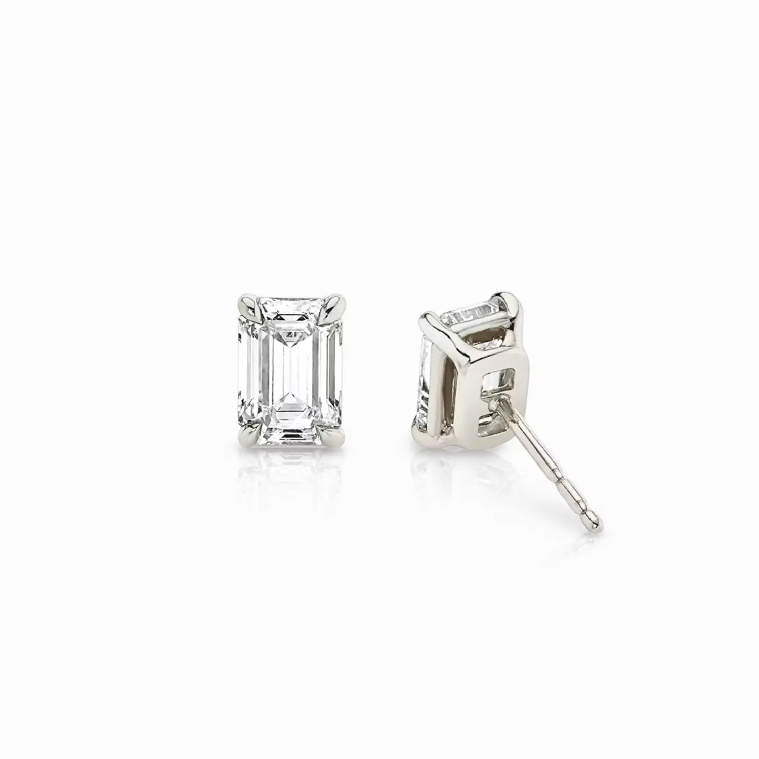 Emerald Diamond Stud Earrings