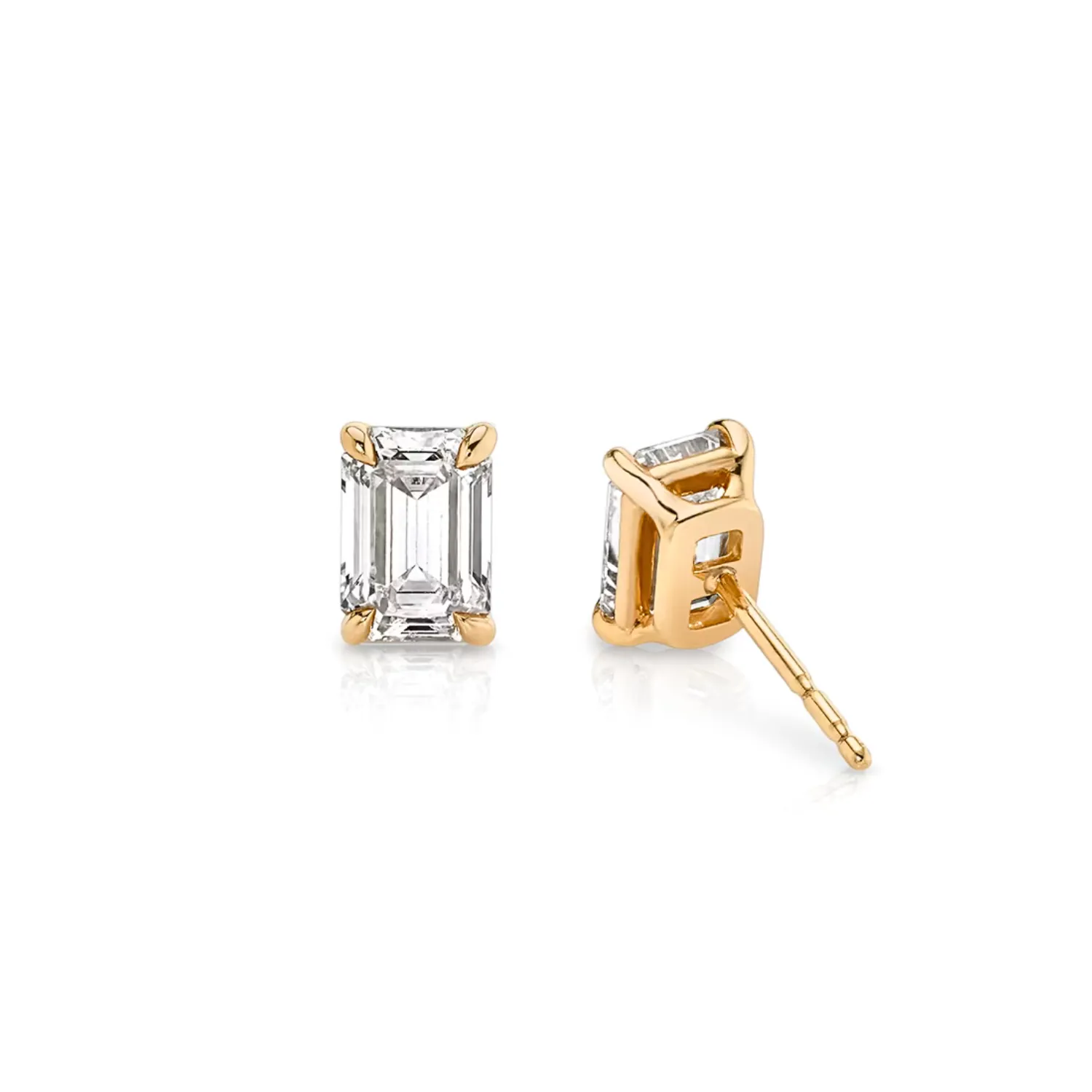 Emerald Diamond Stud Earrings