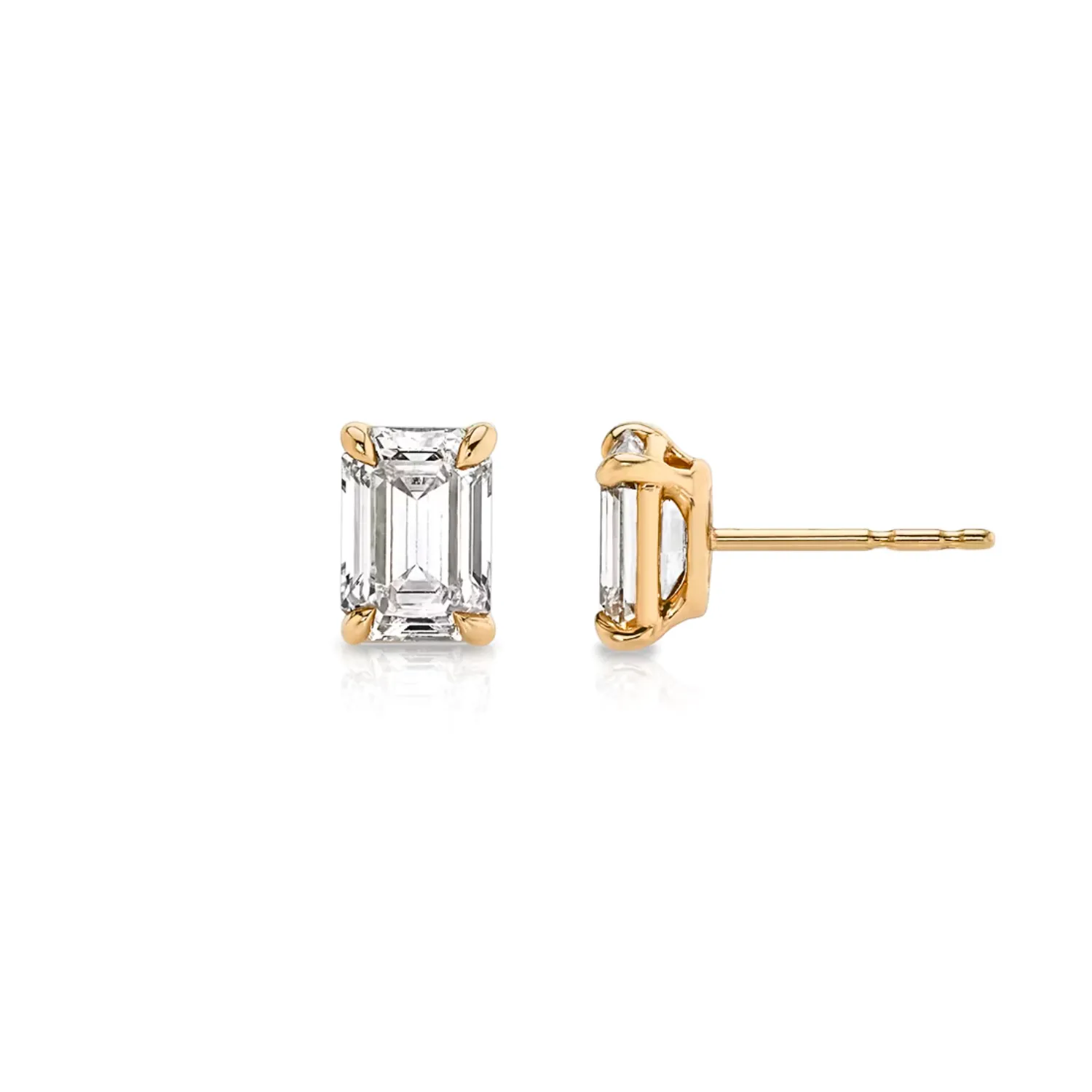 Emerald Diamond Stud Earrings