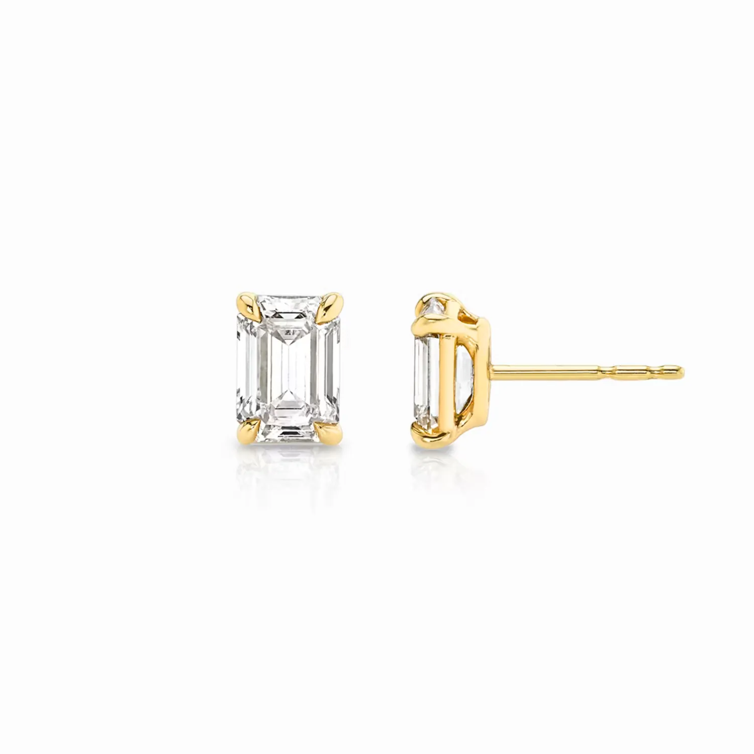Emerald Diamond Stud Earrings
