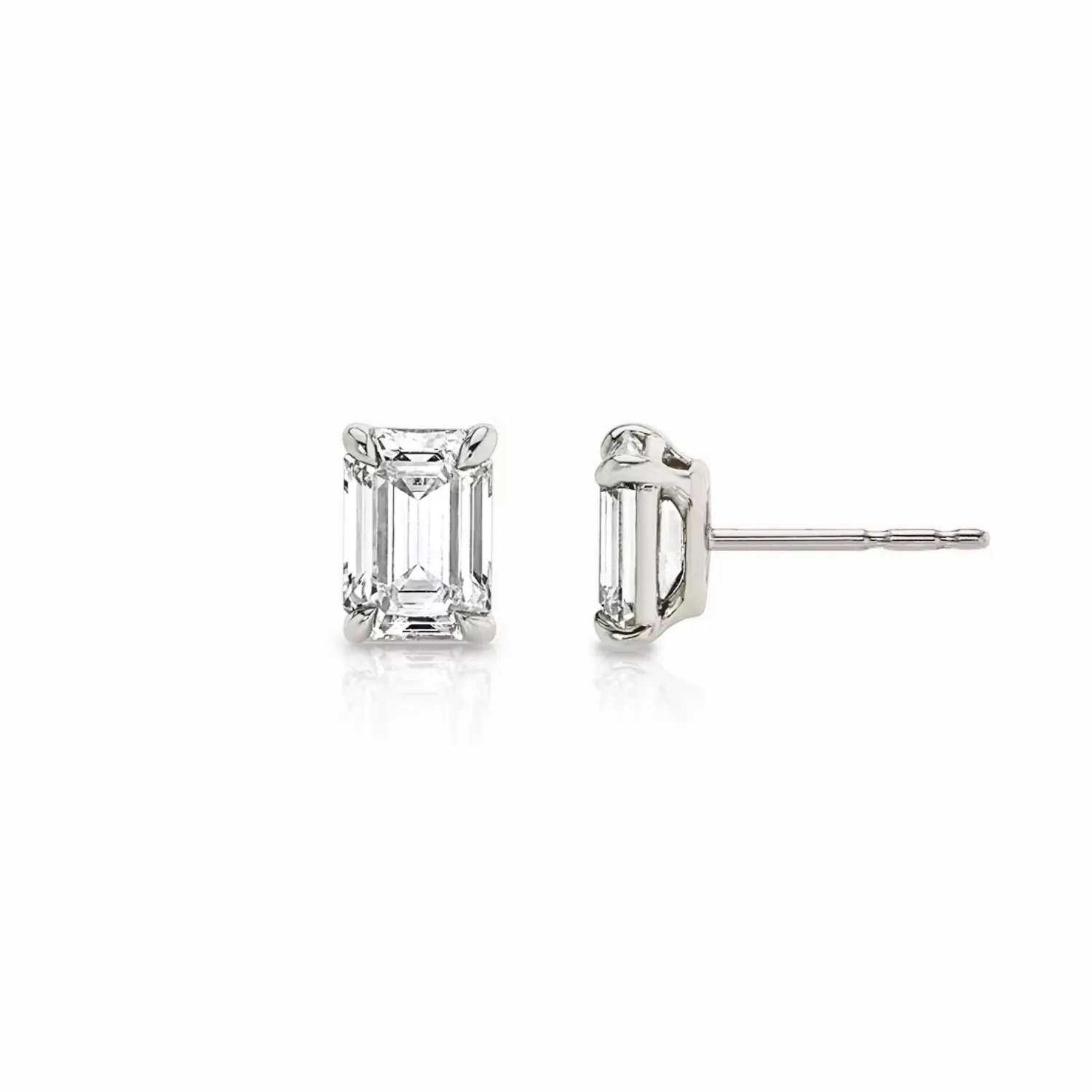 Emerald Diamond Stud Earrings