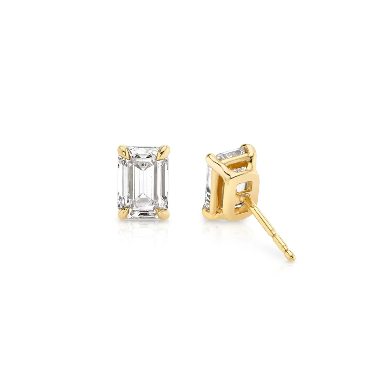 Emerald Diamond Stud Earrings