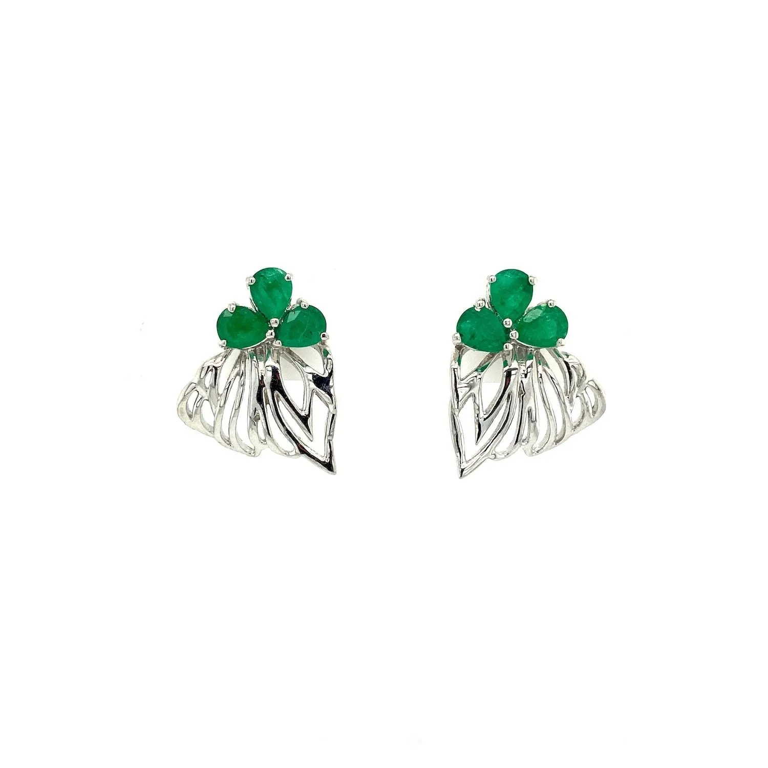 Emerald Earring in .925 Sterling Silver - KST 50870
