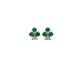 Emerald Earring in .925 Sterling Silver - KST 53825