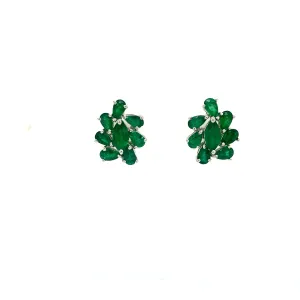 Emerald Earring in .925 Sterling Silver - KST 55313