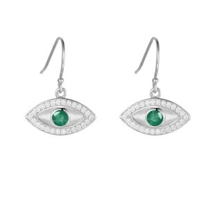 Emerald Evil Eye Earrings