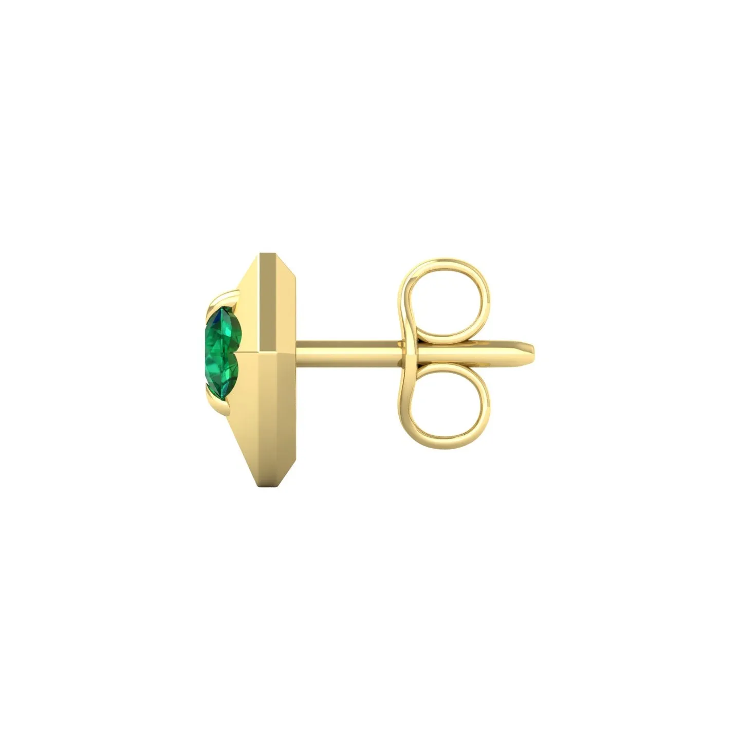 Emerald Geometric Stud Earrings