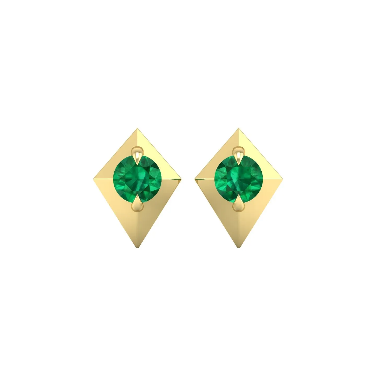 Emerald Geometric Stud Earrings