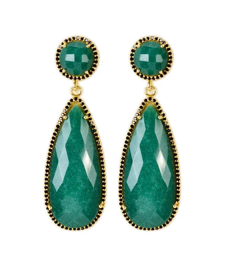 Emerald green drop earring
