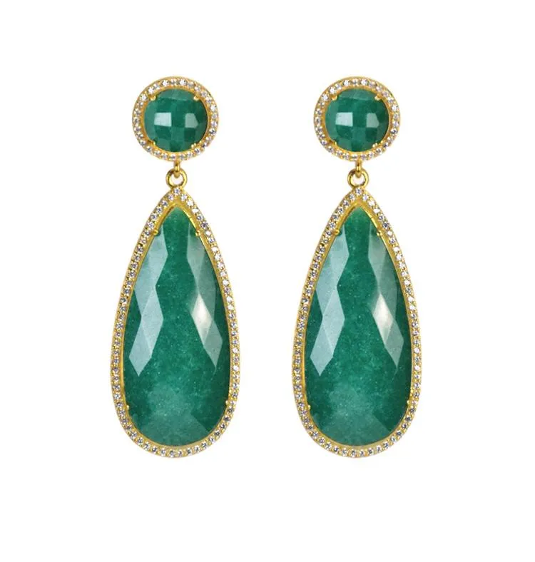 Emerald Green Drop Earrings