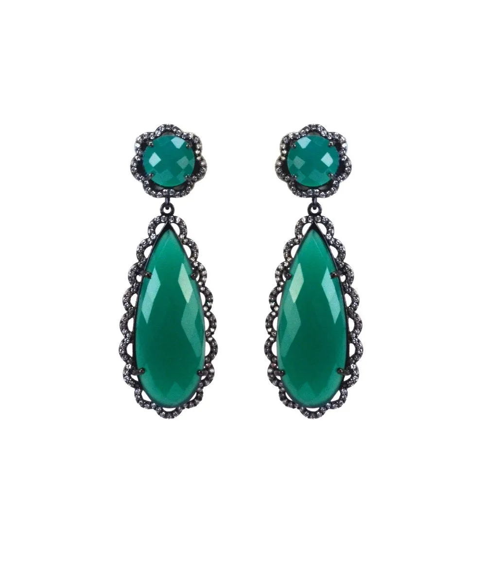 Emerald Green Drop Earrings