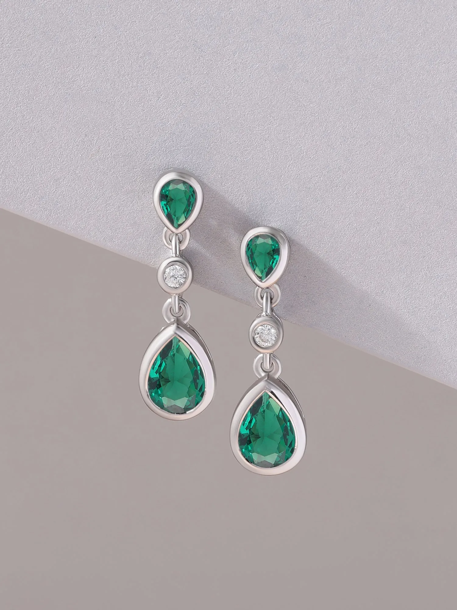 Emerald Look Drop Earrings