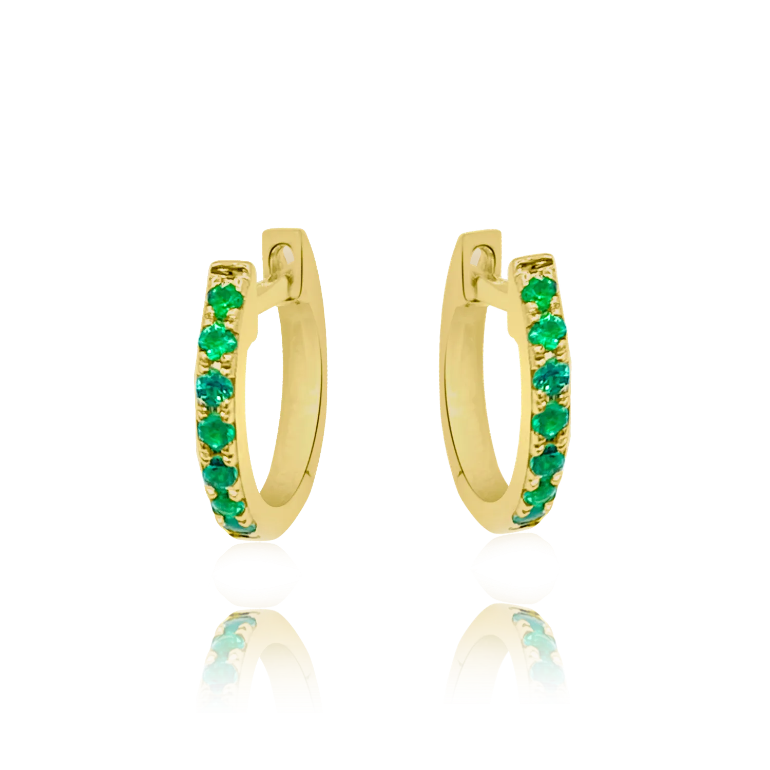 Emerald Mini Huggie Earrings