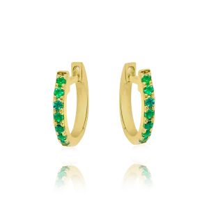 Emerald Mini Huggie Earrings
