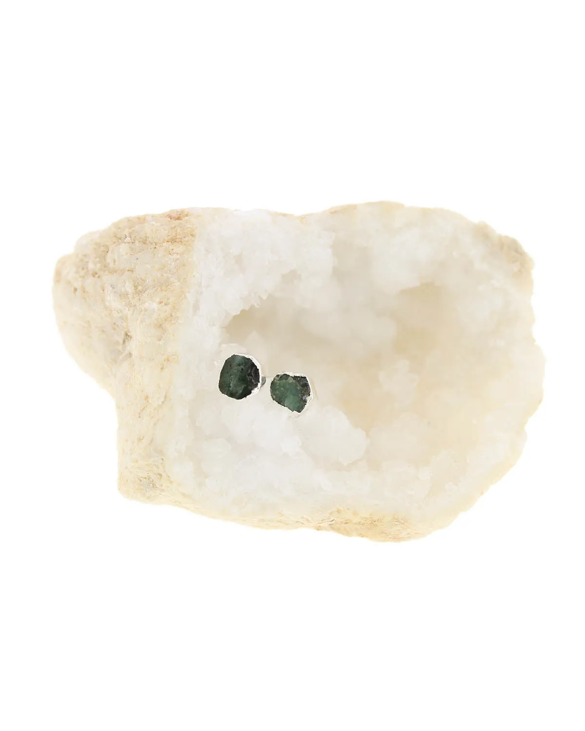 Emerald Post Earrings