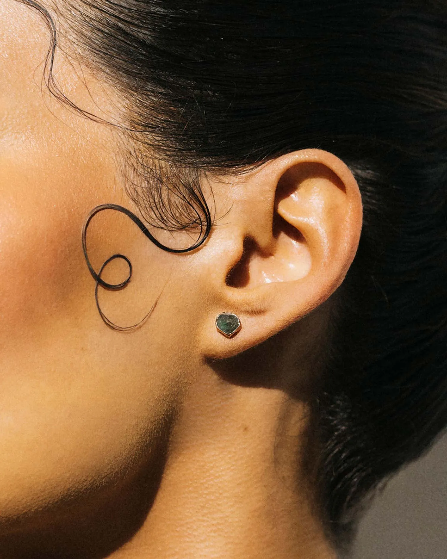 Emerald Post Earrings