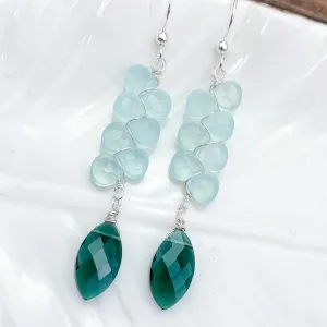 Emerald Quartz Cascade Earrings