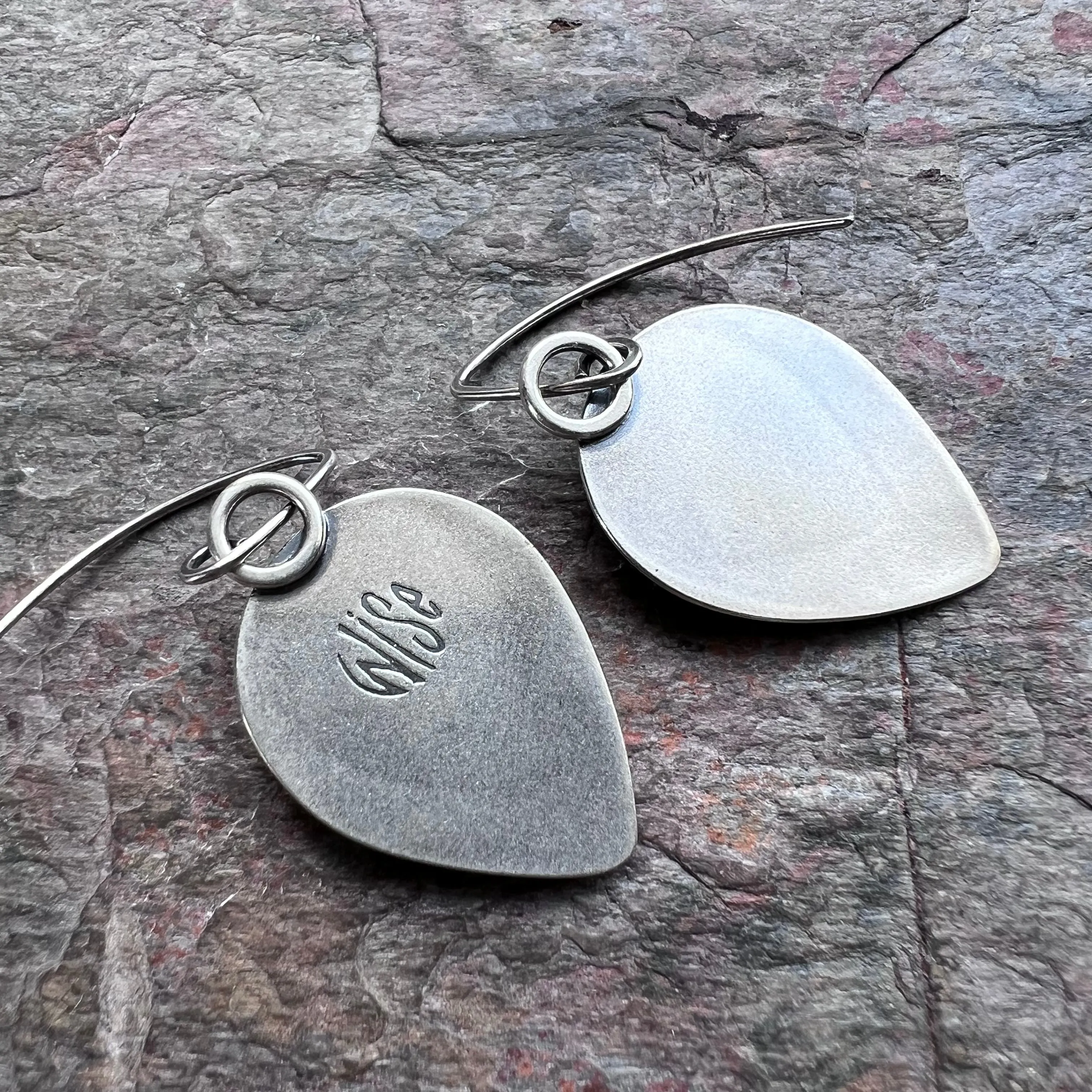 Emerald Sterling Silver Earrings - Handmade Genuine Emerald and Sterling Silver One-of-a-kind Earrings