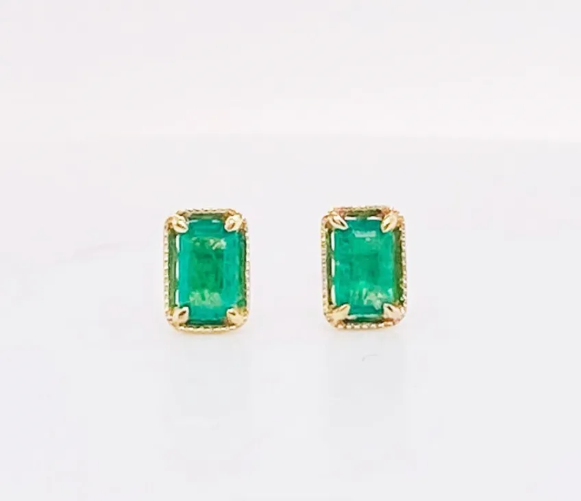 Emerald Stud Earrings