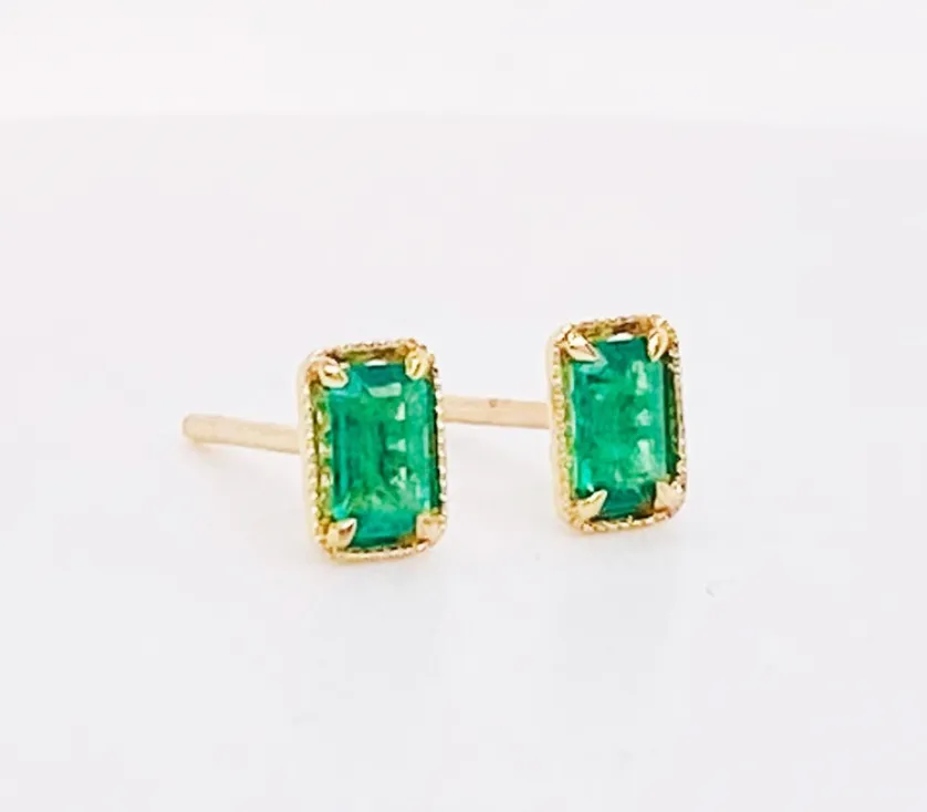 Emerald Stud Earrings