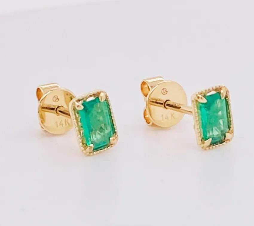 Emerald Stud Earrings