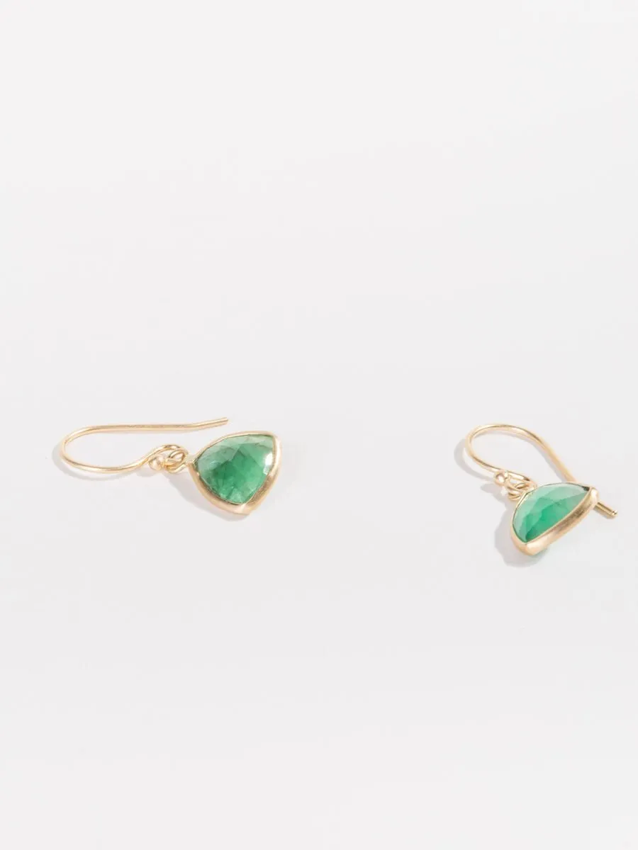 emerald trillion earrings