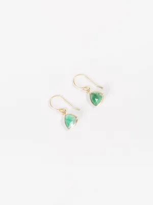 emerald trillion earrings