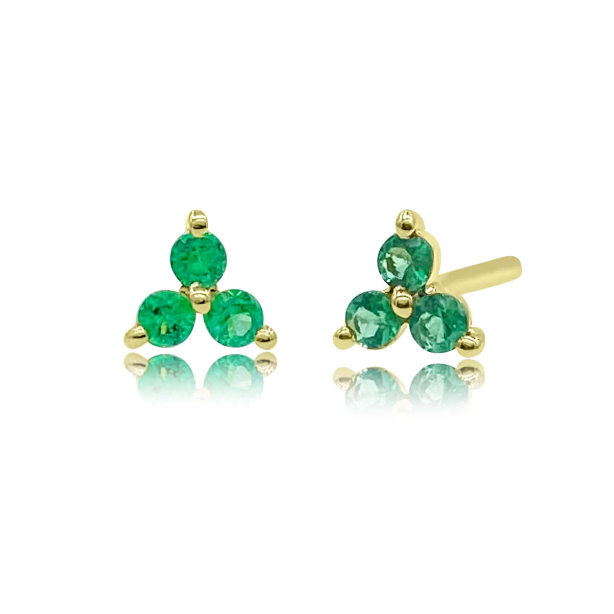 Emerald Trinity Post Earring