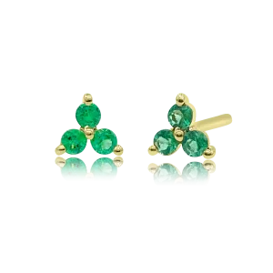 Emerald Trinity Post Earring