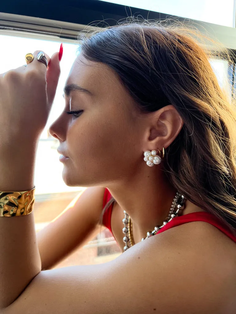 Emryn Pearl Cluster Statement Studs