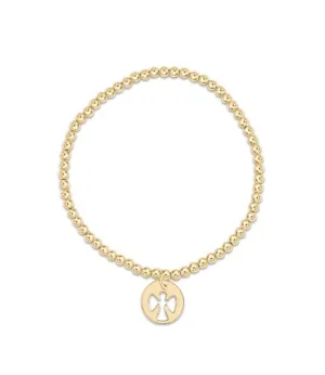 ENewton Classic Gold 3mm Bead Bracelet Guardian Angel Charm