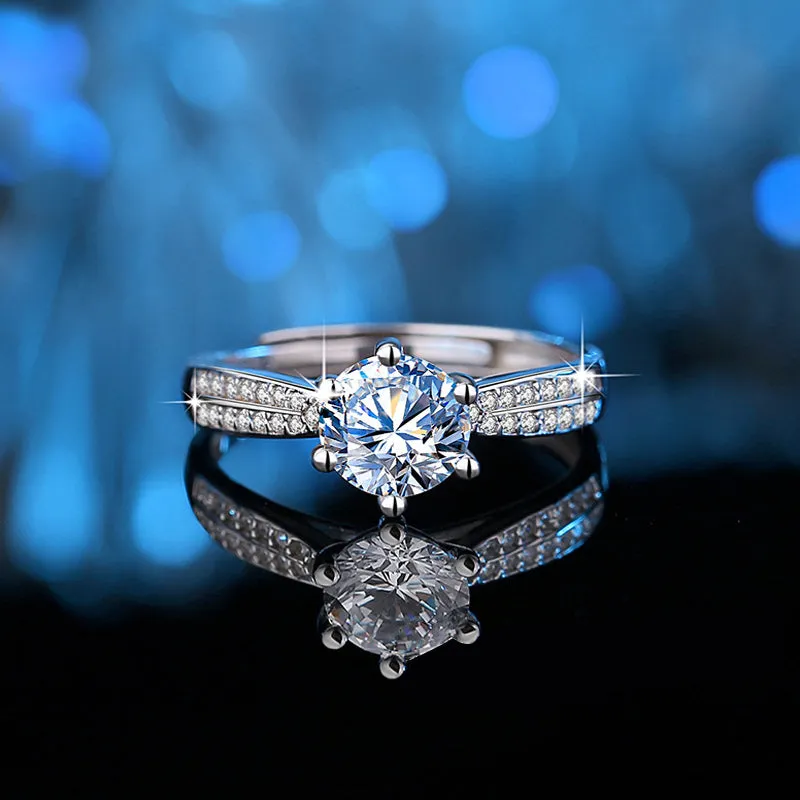 Engagement Ring Custom Name Ring with Mossanite Personalized Matching Rings