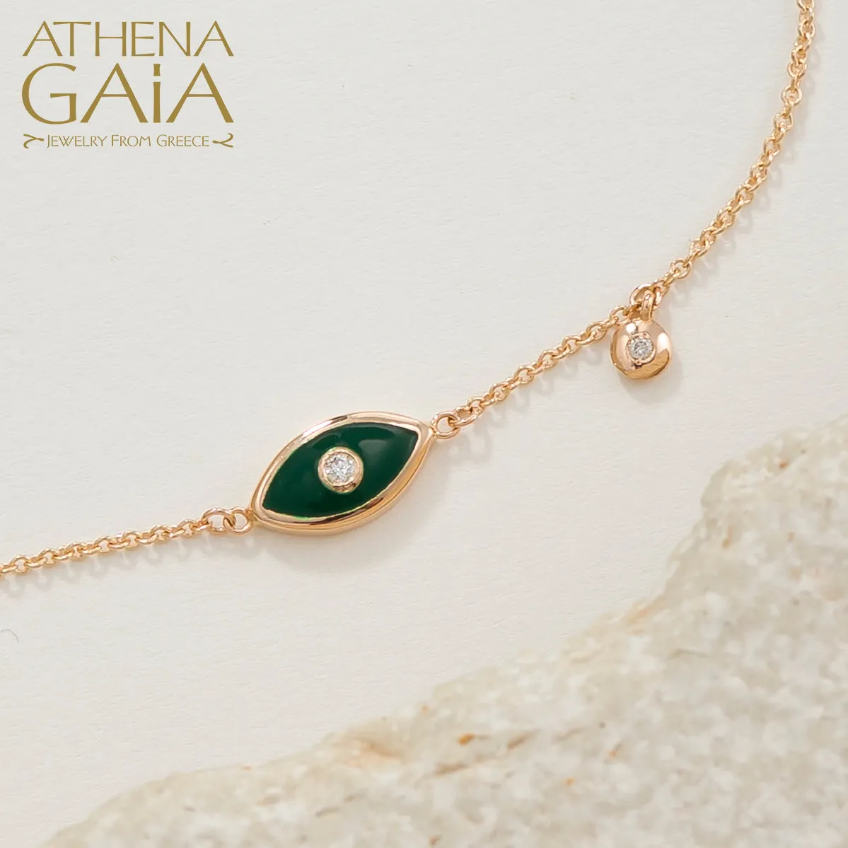 Evil Eye Enamel With Diamond Bracelet