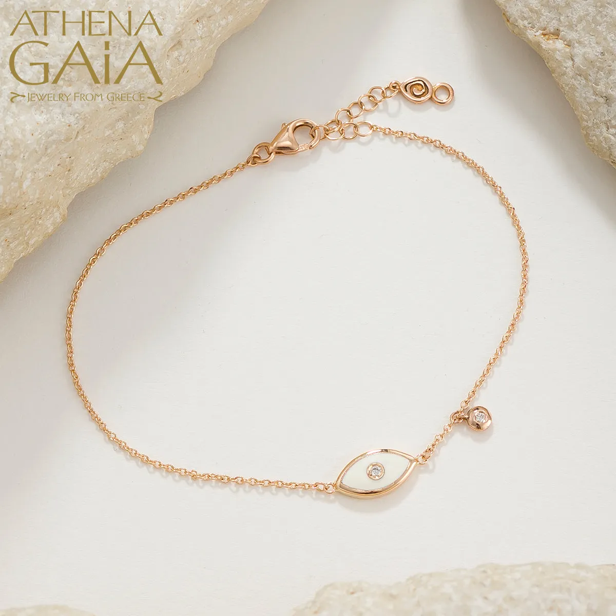 Evil Eye Enamel With Diamond Bracelet